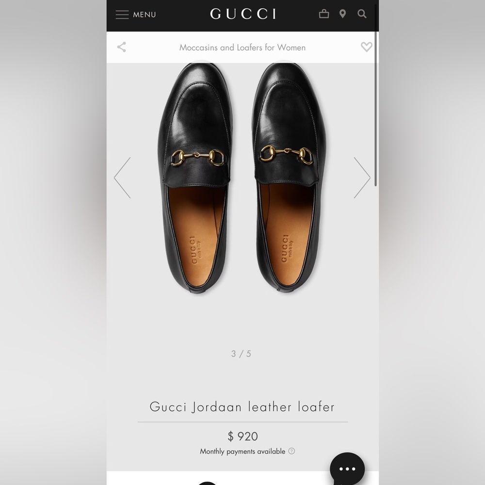 Gucci Jordaan Black Horsebit Loafers 35.5 US 5.5